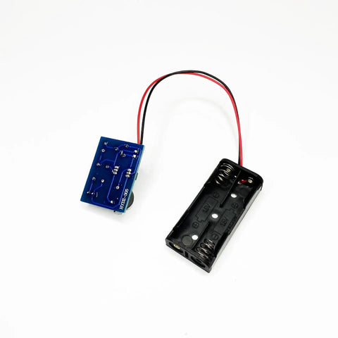 Hands On Soldering Practice Kit For Electronics Newbies Do It Yourself Learning Board with battery holder and wires visible