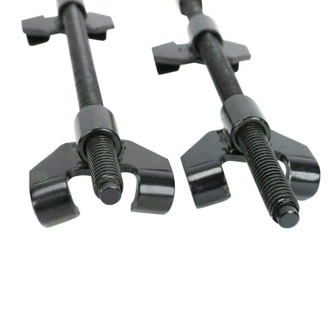 Beefy Heavy Duty Auto Strut Coil Spring Compressor Tool Set With 15 Inch Jaw, drop forged jaws, black, close-up view