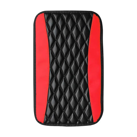 Fresh Fit Car Center Console Pad Red Waterproof Auto Interior Glow Up Heavy Duty PU Leather Armrest Cover Non Slip Dash Guard Flat View