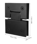 304 Stainless Steel Shower Door Hinges 180 Degree Glass Clamp For Frameless Bathroom Doors Matte Black Heavy Duty Glass Hardware For 4mm Thick Glass And Seamless Installation