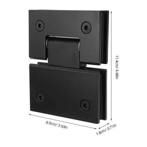 304 Stainless Steel Shower Door Hinges 180 Degree Glass Clamp For Frameless Bathroom Doors Matte Black Heavy Duty Glass Hardware For 4mm Thick Glass And Seamless Installation