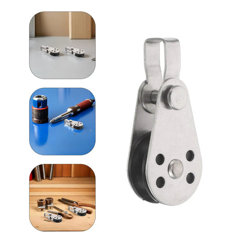 Stainless Steel Cable Pulley Blocks Set Of 4 With Bearings Beefy Heavy Duty Rope Pulleys for marine and kayak use