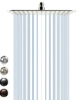 12 Inch Rain Shower Head High Pressure Rainfall Showerhead With Large Waterfall Flow Ultra Thin 2mm Panel Brushed Nickel 304 Stainless Steel