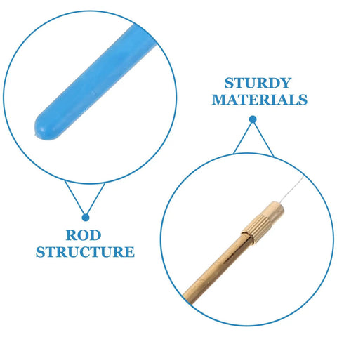 Flame Test Wire Kit With Cobalt Glass Filter Sheet, showing blue glass rod structure and metal alloy wire material.