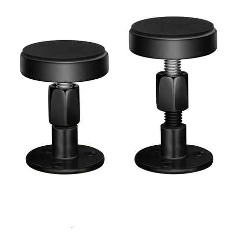 Black Adjustable Bed Frame Stabilizers With No Sweat Mounts For Quiet Sleep And Wall Protection, adjustable stabilizers in black.
