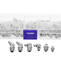 Awesome Heavy Duty Stainless Steel Zerk Fittings Kit With 30 Premium Grease Fittings For Automotive Tractors And Farm Machinery Featuring Angled 45 90 and Straight Threads That Boost Hydraulic Performance And Extend Equipment Lifespan To The Max, in organizer case