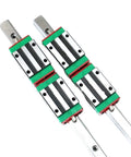 Top Shelf Linear Motion Guide Slider And Rail Set Packing Four Reliable Hgh25Ca Slides on two steel rails for 3D printer mods.