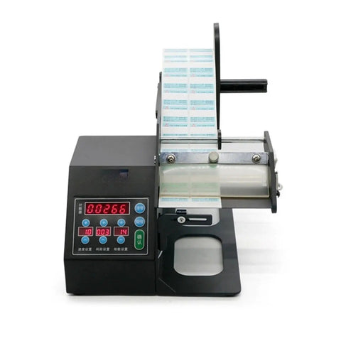 Automatic Peeling Machine For Round Sealing Stickers And Label Printers Adjustable Speed Handles Wide Range Of Sizes Efficient Workflow Easy Integration with digital display and roll of labels.