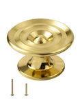 4 Pack Solid Brass Gold Sunburst Cabinet Knobs 1.65 Inch Oversized Round Drawer Pulls Modern Dresser Handles with screws