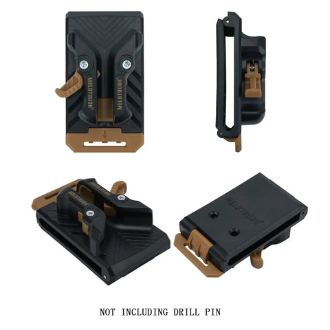 Premium 3 Pack Slick Quick Release Belt Clips For Tool Pouch Drill Holster No Sweat Snap On Off Attaches To Any 3 Inch Belt Or Wall Mount Grab And Go Tradesman Gear Rack Khaki showing clips in different angles.