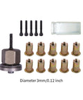 Rivet Nut Kit M3 To Drill Attachment For DIY Auto Projects with mandrel adapter, M3 nuts, bolts, and plastic case