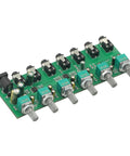 Six Channel Stereo Mixer Audio Distributor With Independent Volume Control For Your Home Studio Setup on green circuit board