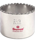 Diamond Grit Hole Saw For Small Diameter Holes 2-1/2 In Diameter 1-5/8 In Cutting Depth 5/8-18 Thread XA2/XA10 Arbor Silver Finish