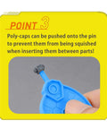 Parts Separator Tool For Hobby Model Kits, Glue-Free Assembly, multi-color runner, showing poly-cap use for precise cuts