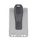 MB-127 Belt Clip Replacement For ICOM Handheld Radios And BP Battery Packs, shown mounted on a battery pack.