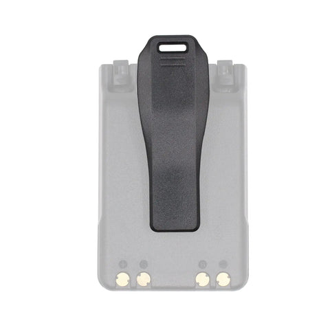 MB-127 Belt Clip Replacement For ICOM Handheld Radios And BP Battery Packs, shown mounted on a battery pack.