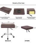 Detailed view of seat of Rolling Swivel Stool With Wheels Height Adjustable From 21 To 29 Inches Heavy Duty For Office Home Desk.