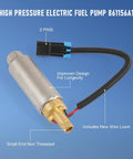 Beefed Up High Pressure Electric Fuel Pump Replacement For EFI MPI V6 V8 Marine Engines with wire loom and non-threaded end