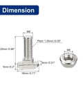 Diagram of M8x25mm T Slot Drop-In Bolt And M8 Hex Nut Set dimensions for 40 Series with detailed measurements in millimeters and inches.
