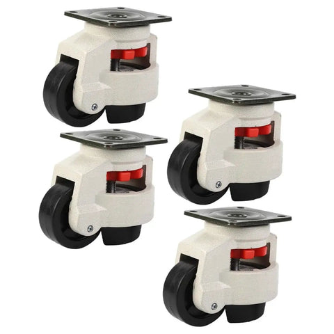 Heavy Duty Leveling Casters 4 Pack Beefy Swivel Transport Wheels GD 80F 500Kg Load Capacity Adjustable Industrial Plate Mount For workbenches