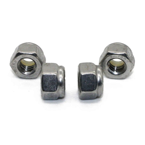 No Sweat 1/4-20 Nylon Insert Hex Lock Nuts 18-8 Stainless Steel Hardware Bulk Pack with solid grip and plain finish.