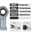 Fisheye Joint Female Piston Rod End Ball Head For Universal Pneumatic Cylinder U Fitting Mounting Knuckle Bearing With Internal Thread 12mm Hole Beefy Alloy Build Ideal For CNC Robotics And Pneumatic Projects, galvanized iron