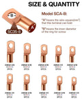 Get Ready With 120 Pcs SC Terminals Tinned Copper Tube Lug Ring Seal Battery Wire Connectors Cable Crimped Soldered Terminal Kit For Your Rig size chart
