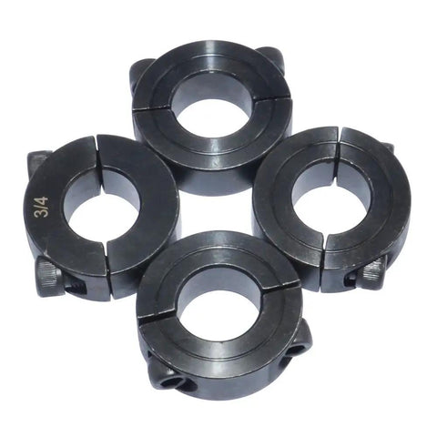 Beefy Double Split Shaft Collar 7/8 Inch Bore, For A Tight Hold, 1-5/8 Inch Outer Diameter, 1/2 Inch Height, Black Oxide Carbon Steel
