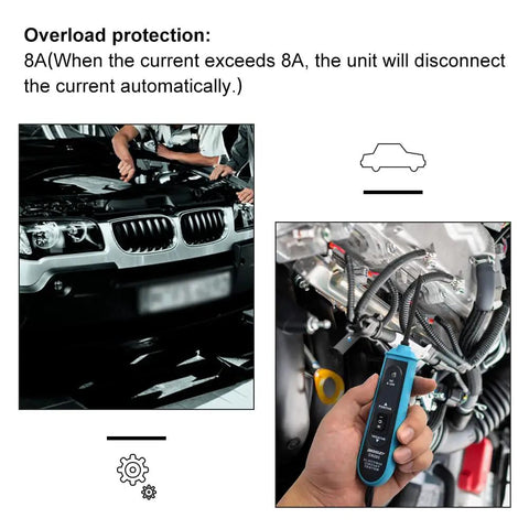 Mechanic using Pro Grade Automotive Circuit Tester With Buzzer Alarm And LED Indicator for short circuit finding in car engine