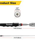 Magnetic Telescoping Pickup Tool With Led Light 8 Lb Lifting Capacity Extendable From 7.7 To 32 Inches showing size dimensions