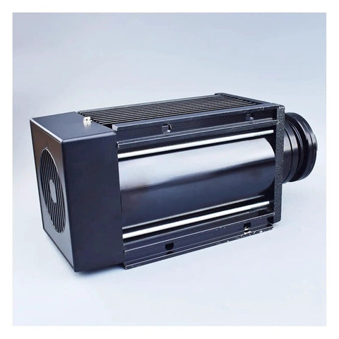 Rock Solid Heavy Duty Cnc Spindle Motor Boasting Rapid Air Cooling That Yanks Serious Torque For Effortless Metal And Plastic Milling Projects On Any Shop Bench Or Garage Setup At 2480Rpm, side view of air cooled spindle.
