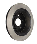 Centric Premium rear brake rotor, angled view; silver rotor face with black central hub.