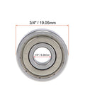 uxcell R4AZZ deep groove ball bearing, shielded; bore 1/4 in, outer diameter 3/4 in