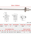 Roller SFU1204 Ballnut For 300mm Ballscrew Shaft Delivers Smooth Motion With Zero Backlash, Crisp Positioning, And High Efficiency For Serious DIY Build Projects Without Side Supports, technical diagram and sizes.