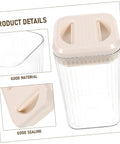 Keep Your Morning Grind Staying Dope And Fresh Inside This Space Saving Airtight Canister With A Tight Seal Lid For Easy Kitchen Stashing And Quick Cleanup, clear jar with beige lid.