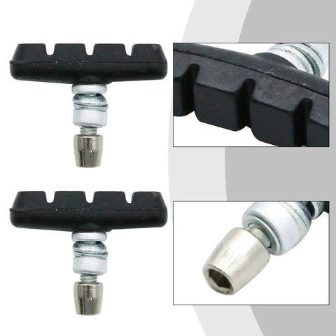 Two Pairs V Brake Pads With Hex Nuts And Wrench For Mountain Bike Road Bike MTB And BMX Durable Rubber Pads For Quiet Long Lasting Braking Performance