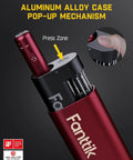 F2 Master Mini Cordless Rotary Tool Kit With 25,000 RPM Brushless Hollow Cup Motor And NeoPulse Power, 5 Speed Settings, Revostor Hub, 35 Accessories, Red aluminum case with pop-up mechanism.