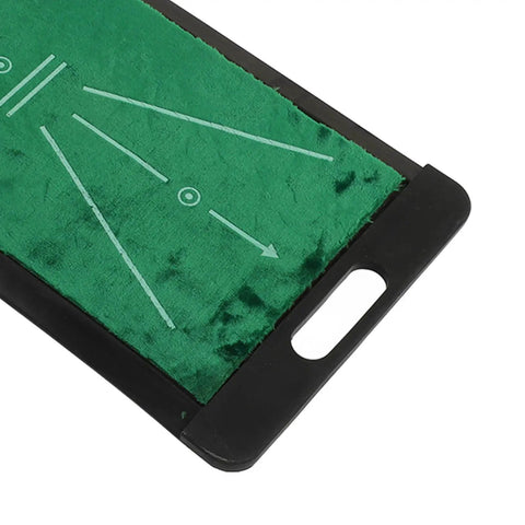 Portable Golf Swing Training Mat With Velvet Surface Non Slip Grip For Indoor And Outdoor Practice Trajectory Analysis corner view