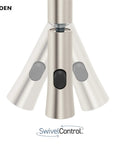 Top Shelf Pulldown Kitchen Faucet In Slick Spot Resist Stainless Steel featuring 360 swivel spray wand and SwivelControl design.