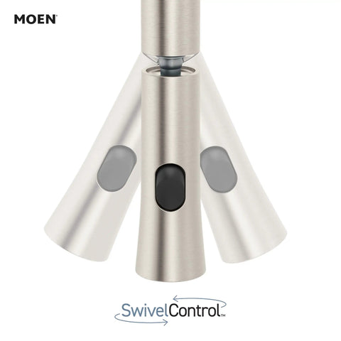 Top Shelf Pulldown Kitchen Faucet In Slick Spot Resist Stainless Steel featuring 360 swivel spray wand and SwivelControl design.