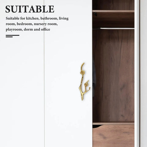 Chic Vintage Brass Flower Drawer Pulls Bring Rustic Charm to Kitchen Cupboards and Wardrobe Dressers Featuring Snazzy Twig Design cabinet handle.