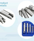 Heavy Duty 10 Pc Screw Tap Extractor Set M4 To M22 High Hardness Carbon Steel Easy Out Repair Kit For Stripped Damaged Broken Head Bolts Solid Grip In Your Car Or Home Tool Box, blue case