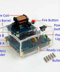Coilgun Soldering Practice Kit For Electronics Enthusiasts And Beginners, Complete Soldering Project with labeled components PCB