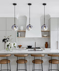 Bold Mercury Glass Pendant Light With Silver Gradient Globe Mid Century Modern Kitchen Island Ceiling Fixture