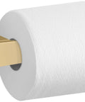 Honesty Toilet Paper Holder With Pivoting Arm Durable Metal Construction Corrosion And Tarnish Resistant Finish Coordinates With Honesty Faucets Accessories And Shower Components Includes Easy To Install Hardware in brushed brass with toilet paper