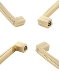Close-up of Gold Crystal Cabinet Pulls Set 10 Pack with Czech Crystal and Zinc Alloy Construction, matte finish detail