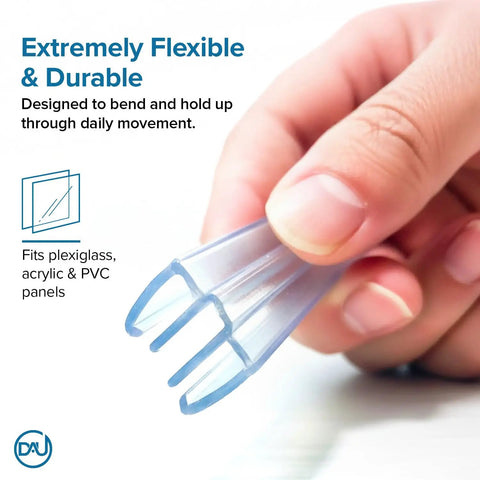 Hella Sturdy 36 Inch Piano Hinge For Acrylic Panels And Plexiglass Snap Together Design holds flexible forks for easy assembly.