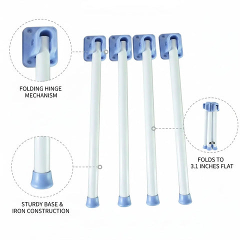 3.1 Inch Folded Profile Iron Table Legs Collapsible Support Stand with folding hinge, sturdy base, and compact design.