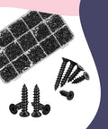 Heavy Hitter 1200 Piece Black Phillips Flat Head Self Tapping Screw Set M2 M2.6 M3 in storage tray with assorted screws.