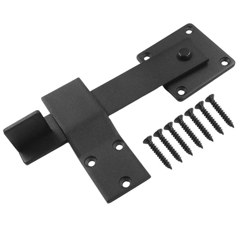 6 Inch Farm Flip Fence Gate Latch Black Built Tough 3mm Carbon Steel With Rust Resistant Electrostatic Coating For Barn Doors And Outdoor Fences Ready To Withstand Wind Pets And Everyday Farm Use, black latch with screws